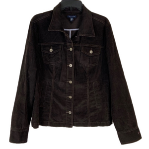 Brown Corduroy Classic Tailored Jacket Tommy Hilfiger Cottagecore Minimalist XL